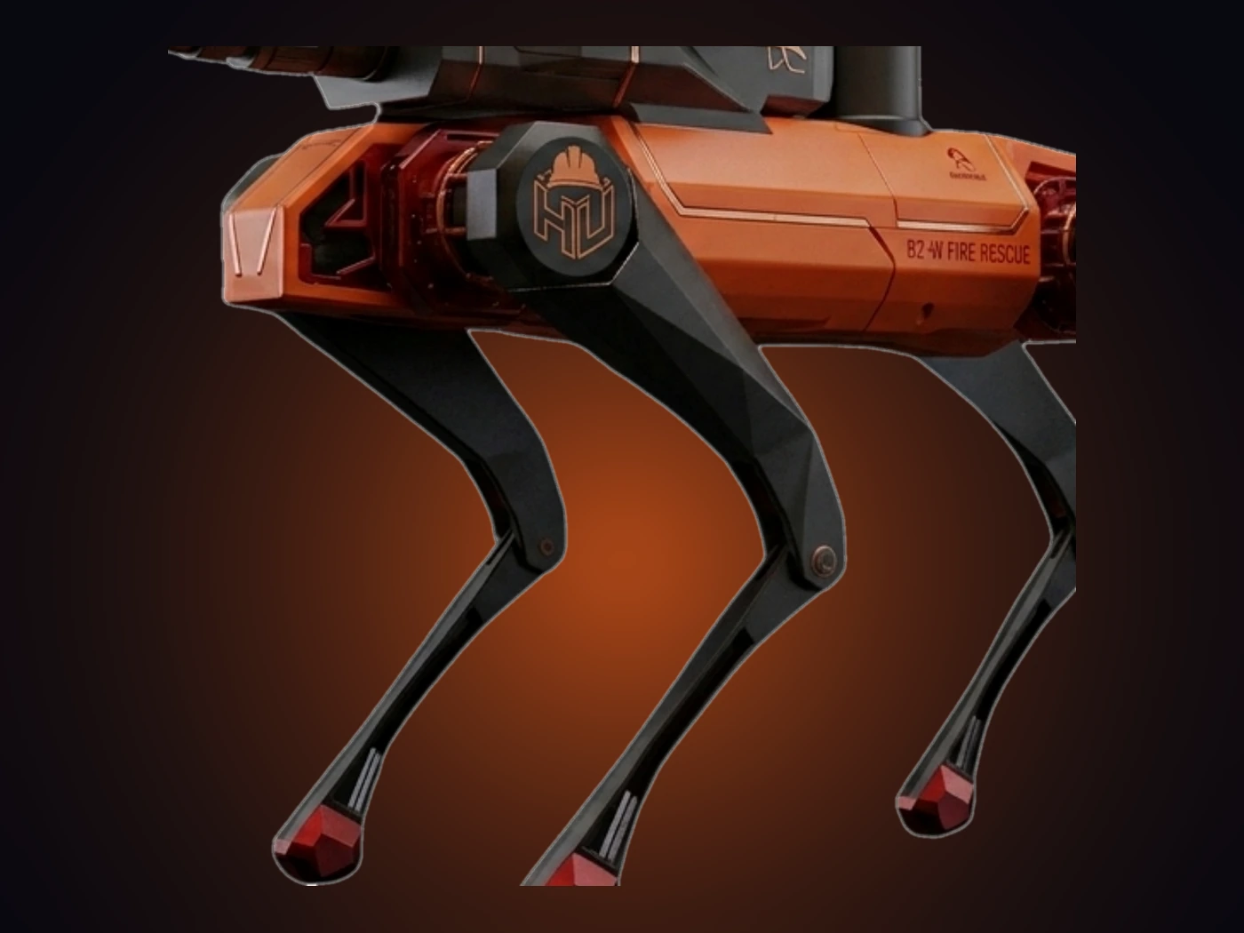 Legs and chassis — firefighting configuration